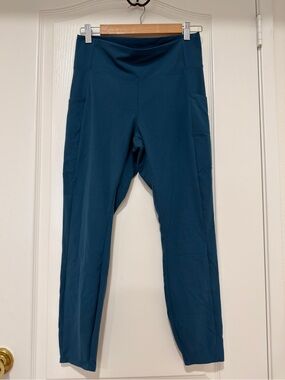 REI Co-op Active Leggings Women's Large Teal High Rise Pocket Tights